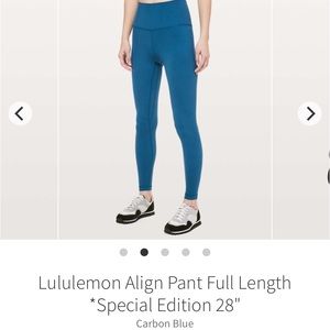 Lululemon Align *Special Edition 28" Carbon Blue size 6
